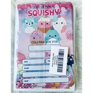 NEW Squishmallow Birthday Party‎ 20 Invitations with Envelopes Kids Celebration